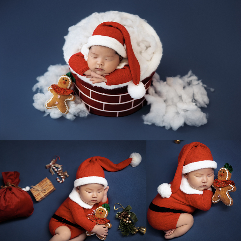 Elf Costume Christmas - Santa Claus ทารกแรกเกิดภาพเสื้อผ้าเด็กหมวกคริสต์มาส Rompers ยิงชุดใหม่ปีทารกคอสเพลย์เครื่องแต่งกายตกแต่งคริสต์มาส