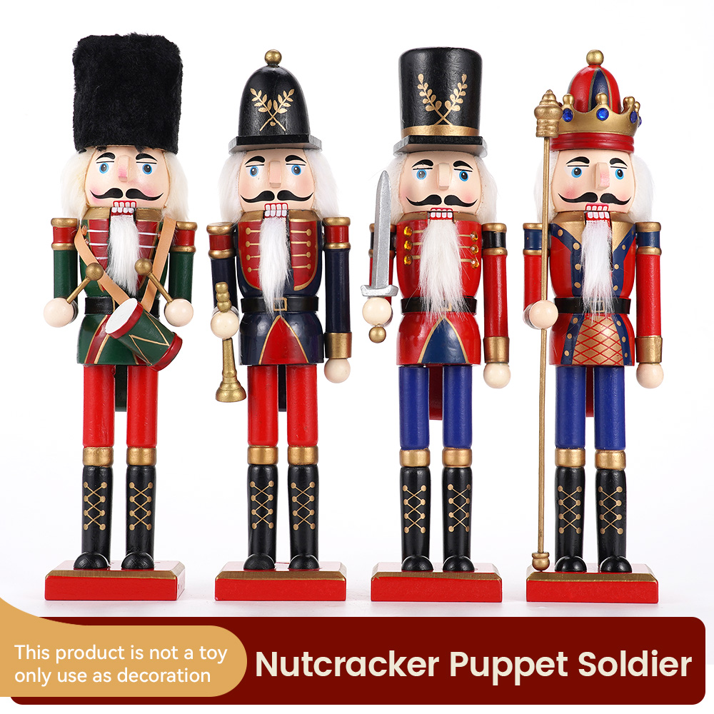 Nutcracker Figurine - 30 ซม.ไม้ Nutcracker เครื่องประดับทหาร Handcraft ตุ๊กตาของเล่น