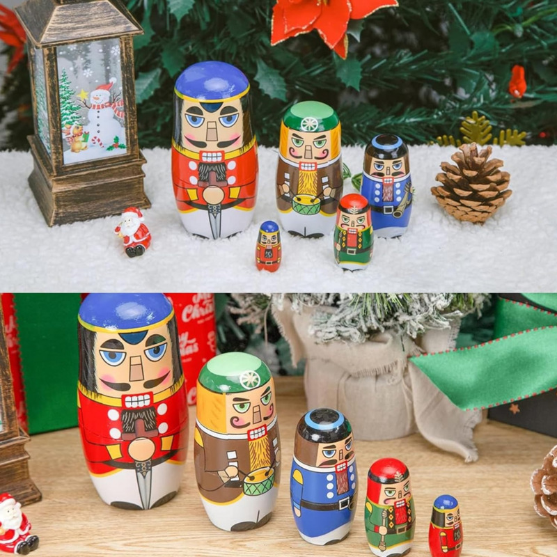 ตุ๊กตาแม่ลูกแบบรัสเซีย 5 ชิ้น  - Nutcracker Figurine บทวิจารณ์และราคา