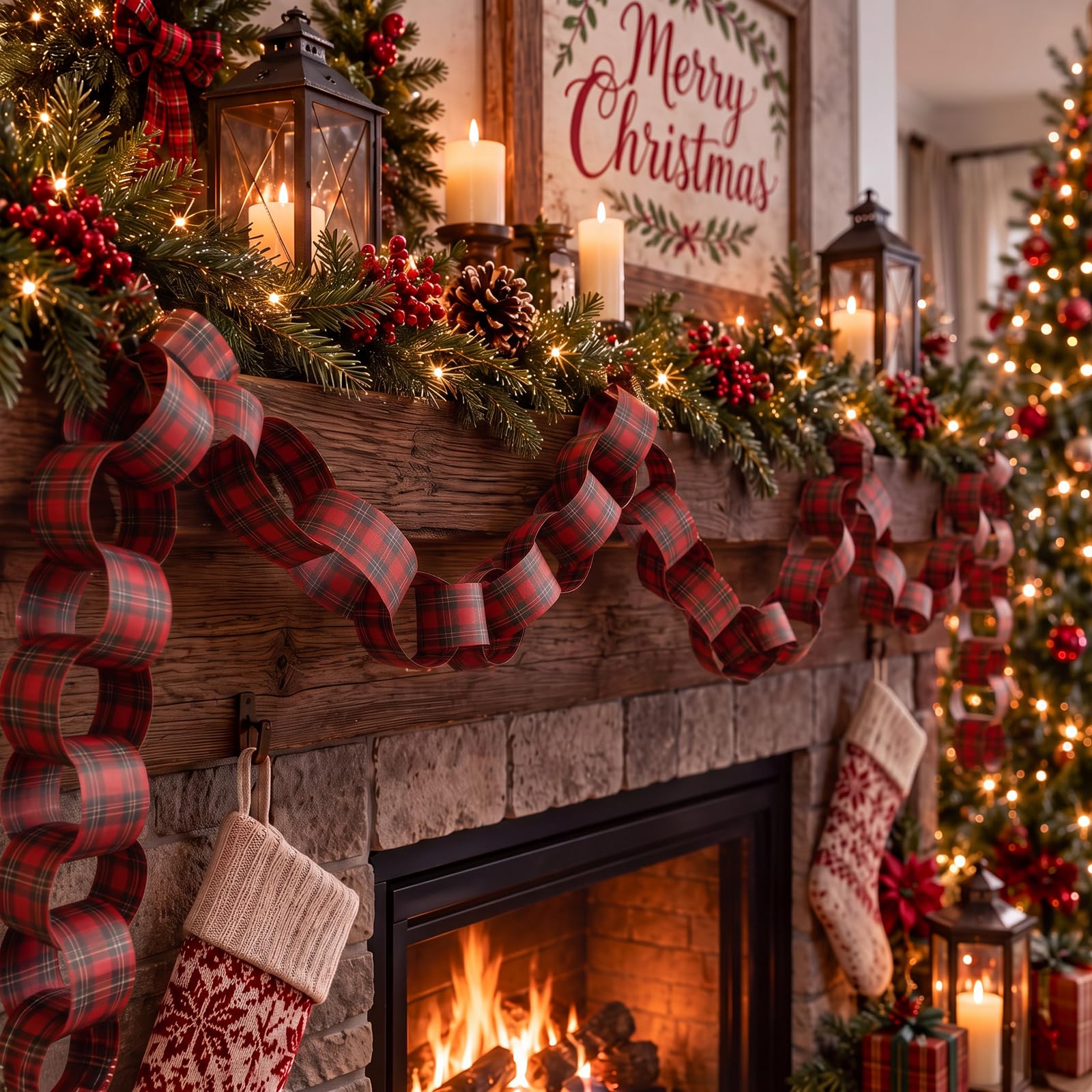 สายรุ้งกระดาษลายตารางแดง-ดำ DI - Christmas Throw Blanket บทวิจารณ์และราคา