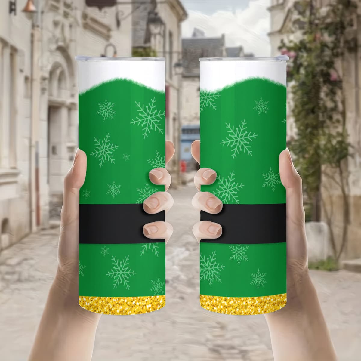 แก้วเก็บความเย็นสแตนเลสลายเกล็ - Elf Costume Christmas บทวิจารณ์และราคา